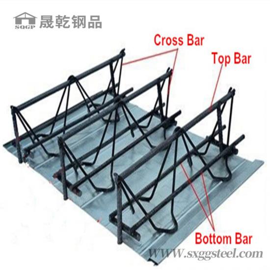 Steel truss floor deck for construction